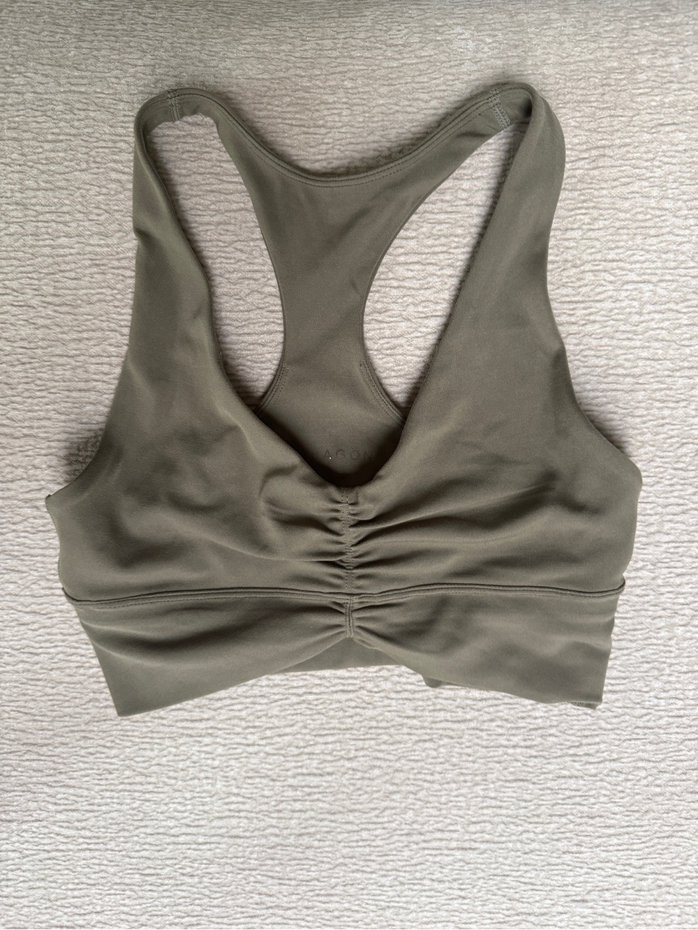PARAGON Reluna Ruched Sports Bra in Everglades, size S